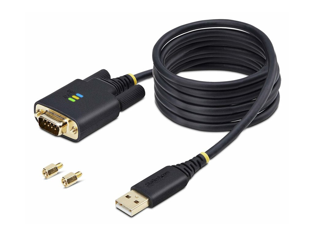 StarTech.com 6.6ft (2m) USB to Serial Adapter Cable, COM Retention, RS232 - USB / serial cable - USB (M) to DB-9 (M) screwable 1P6FFC-USB-SERIAL