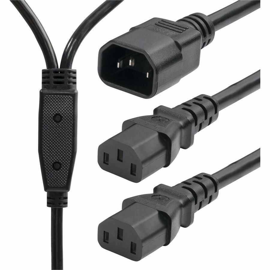 StarTech.com 6ft (1.8m) Power Cord Splitter IEC 60320 C14 to 2x C13 AC Power Cable 10A 250