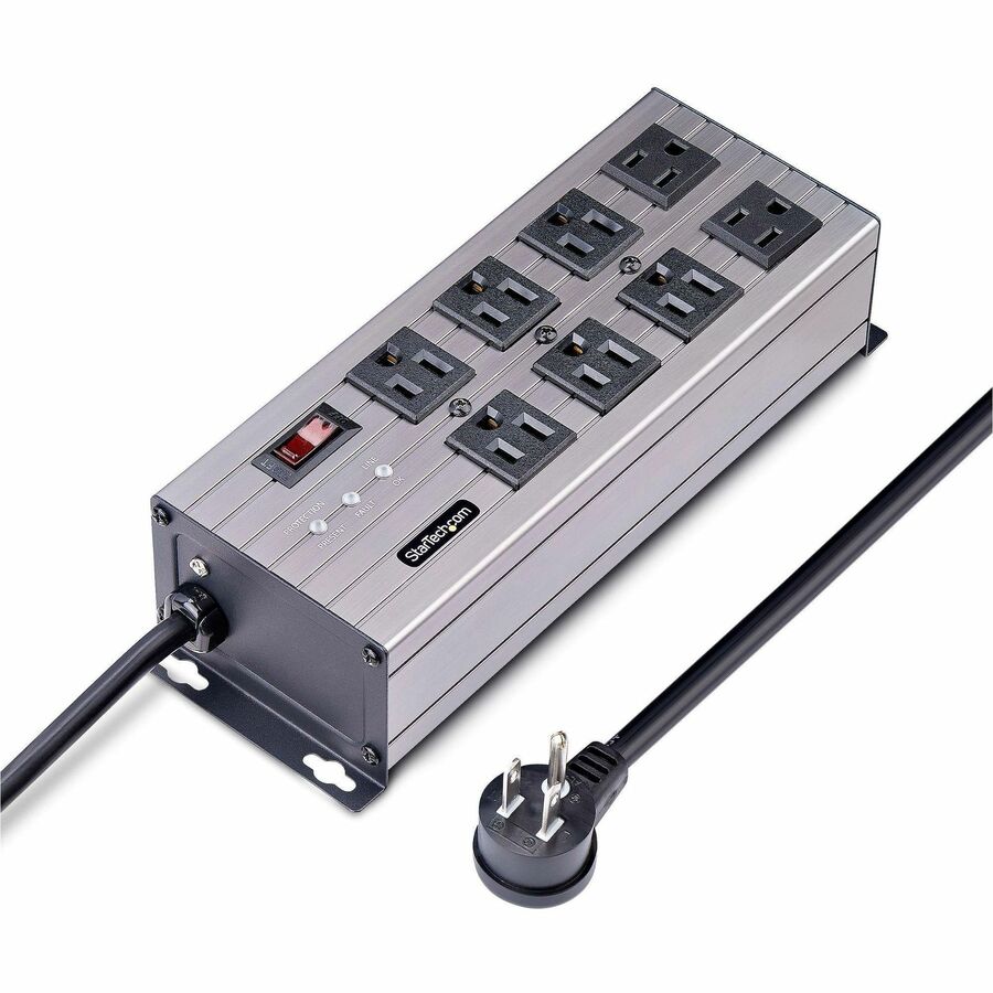 StarTech.com 8-Outlet Industrial Power Strip 125V/15A, EMI/RFI Isolation, Surge 8N515S12-POWER-STRIP