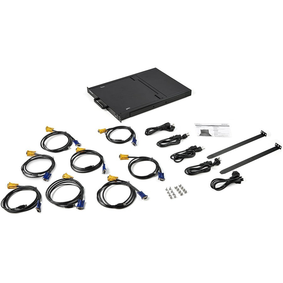 StarTech.com 8 Port Rackmount KVM Console w/ Cables - Integrated KVM Switch w/ 17 LCD - 1U LCD KVM Drawer 50000 MTBF - USB + VGA Support" RKCONS1708K