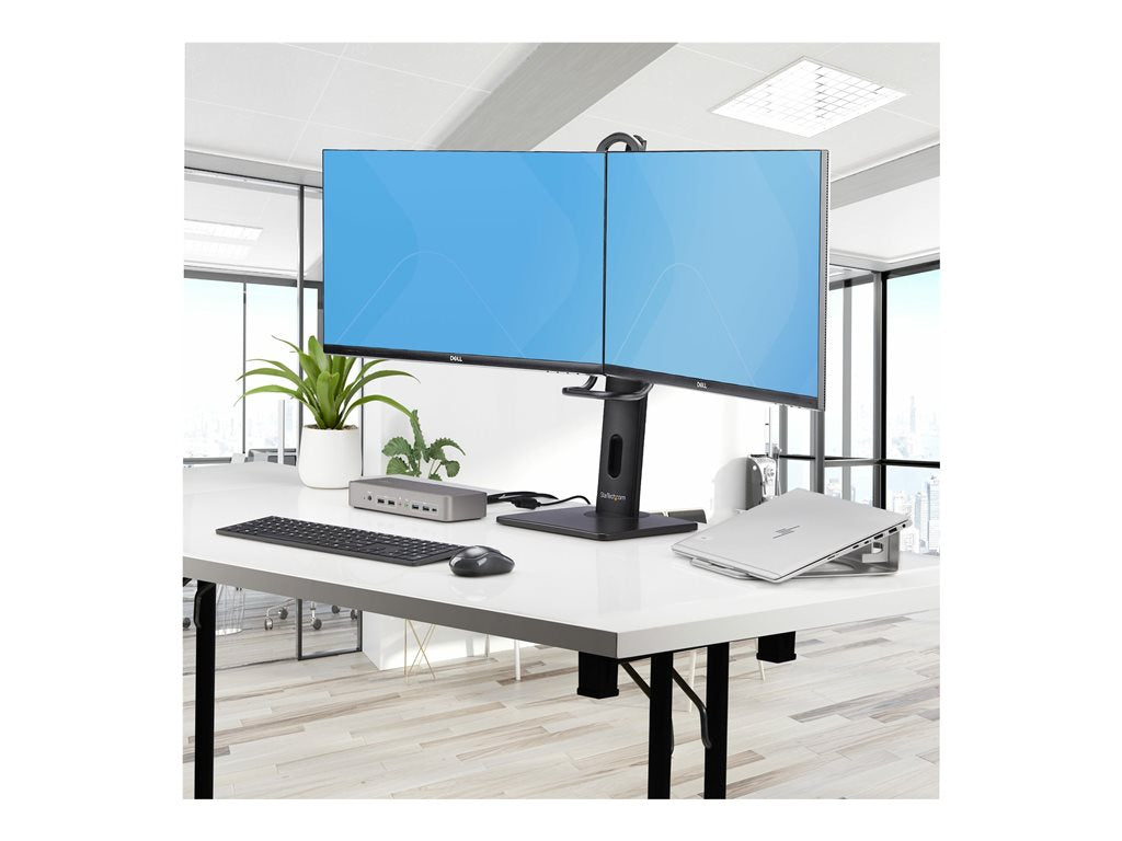 StarTech.com Crossbar Dual Monitor Desk Stand, Double 27inch Screens/VESA - Stand - for 2 monitors - plastic, aluminum, steel 2MC1S-MONITOR-STAND