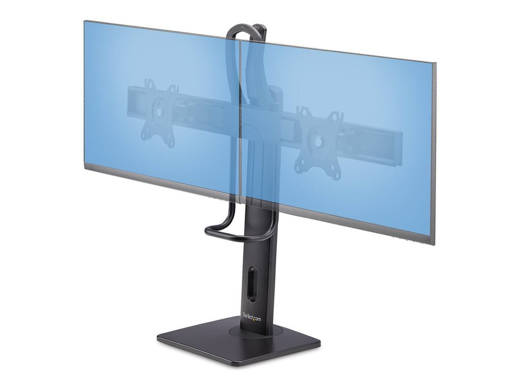 StarTech.com Crossbar Dual Monitor Desk Stand, Double 27inch Screens/VESA - Stand - for 2 monitors - plastic, aluminum, steel 2MC1S-MONITOR-STAND