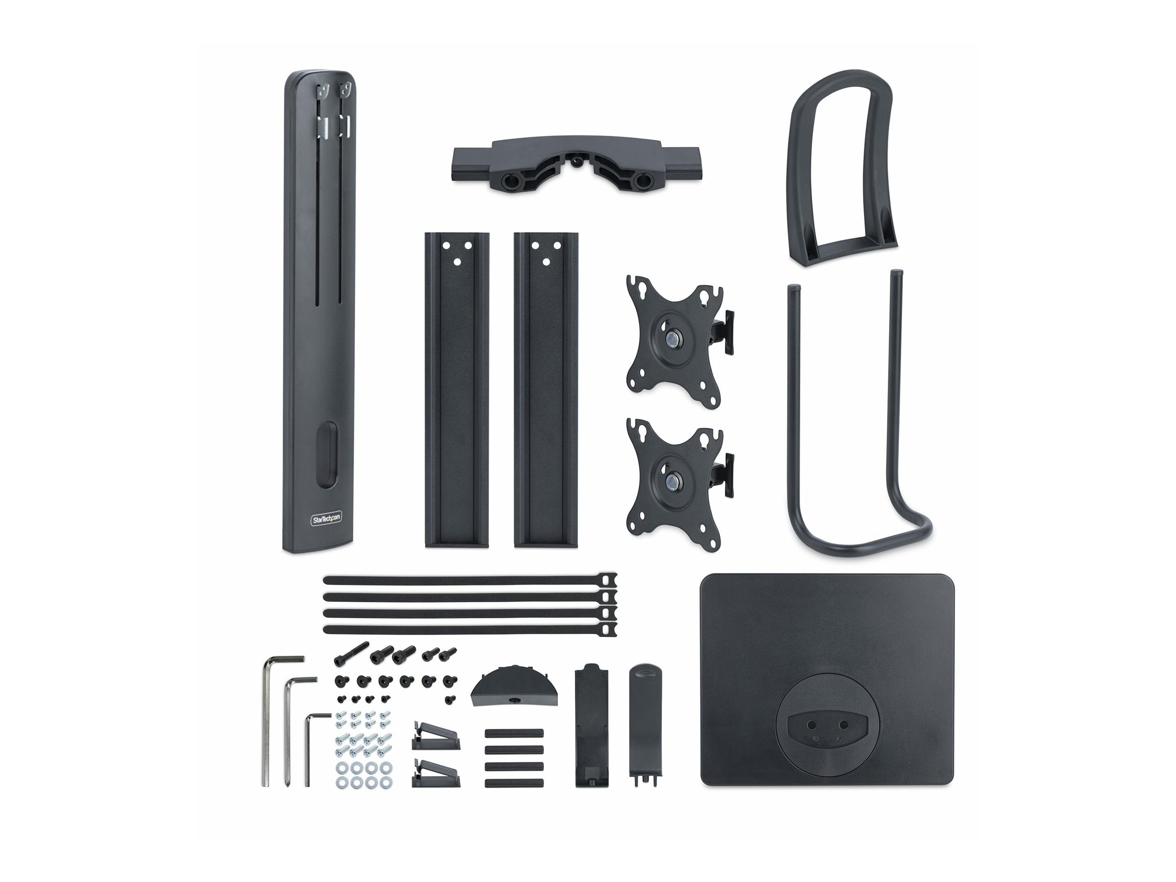 StarTech.com Crossbar Dual Monitor Desk Stand, Double 27inch Screens/VESA - Stand - for 2 monitors - plastic, aluminum, steel 2MC1S-MONITOR-STAND