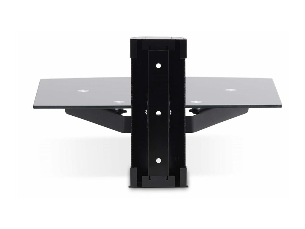 StarTech.com Floating Wall-Mounted AV Shelf, Adjustable Height Shelf For Under TV, Organize A/V Equipment On Black Tempered Glass 1B-WALL-MOUNT-SHELF