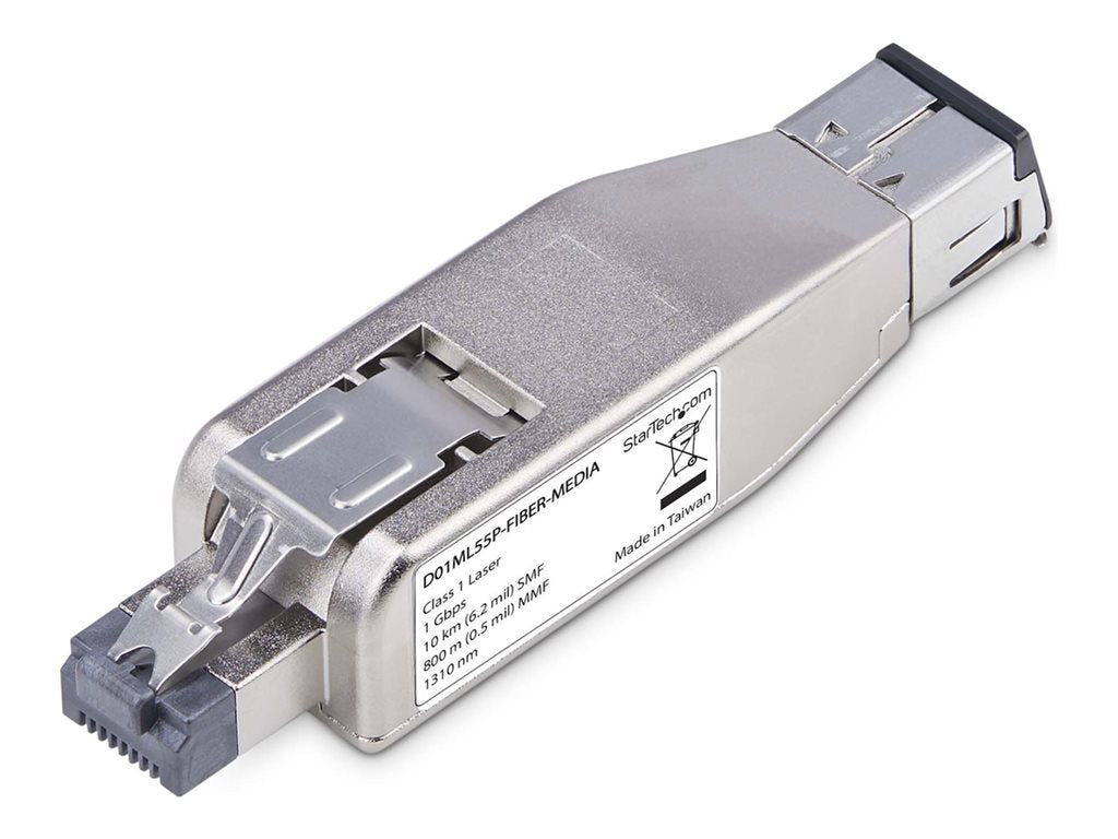 StarTech.com Gigabit Fiber to RJ45 Ethernet Media Converter, Micro Mini - Fiber media converter - 1GbE - 1000Base-T, 1000Base-LX D01ML55P-FIBER-MEDIA