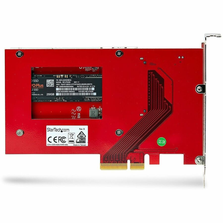 StarTech.com M.2 to U.3 Adapter, For M.2 NVMe SSDs, PCIe M.2 Drive to 2.5inch U.3