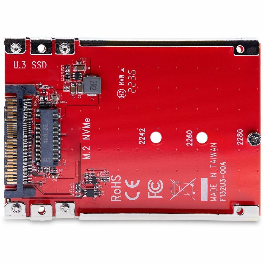 StarTech.com M.2 to U.3 Adapter, For M.2 NVMe SSDs, PCIe M.2 Drive to 2.5inch U.3