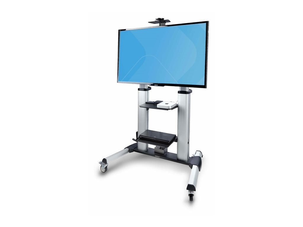 StarTech.com Rolling TV Cart/Stand On Wheels, Up to 100inch/220lb Screens - Cart - for flat panel - plastic, aluminum, steel 1110C-MOBILE-TV-CART