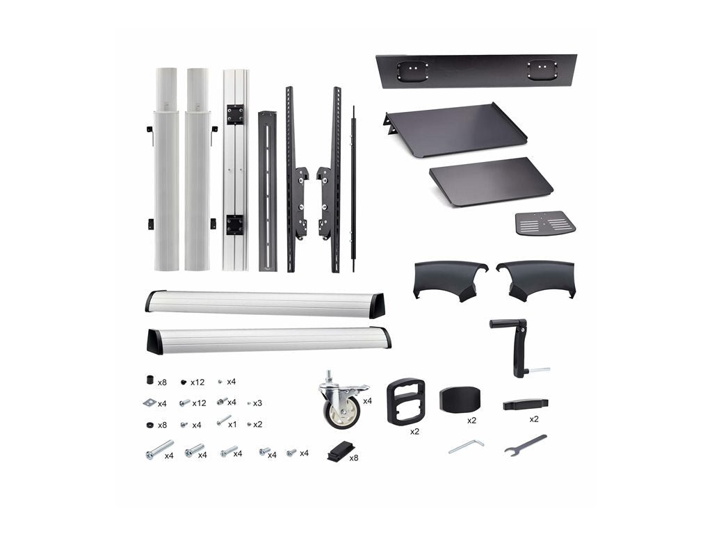 StarTech.com Rolling TV Cart/Stand On Wheels, Up to 100inch/220lb Screens - Cart - for flat panel - plastic, aluminum, steel 1110C-MOBILE-TV-CART