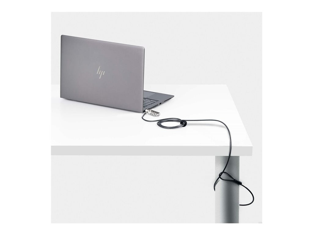 StarTech.com Slim Lock K-Slot Compatible, 6.6ft Combination Locking Cable - Security cable lock - black & silver - 6.6 ft SSTDC4D-LAPTOP-LOCK