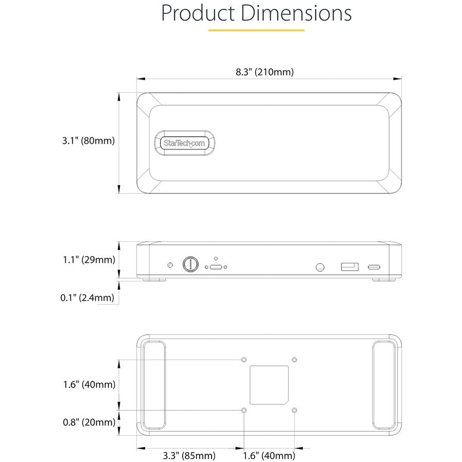 StarTech.com USB-C Docking Station, HDMI/DP/DP Alt Mode USB-C Dock, Triple/Dual 4K, 7x USB Hub, 60W PD, GbE, WWCB Certified DK31C3MNCR