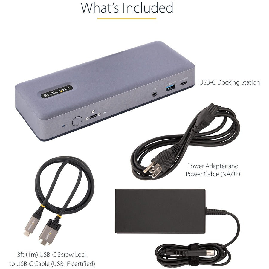StarTech.com USB-C Docking Station, HDMI/DP/DP Alt Mode USB-C Dock, Triple/Dual 4K, 7x USB Hub, 60W PD, GbE, WWCB Certified DK31C3MNCR