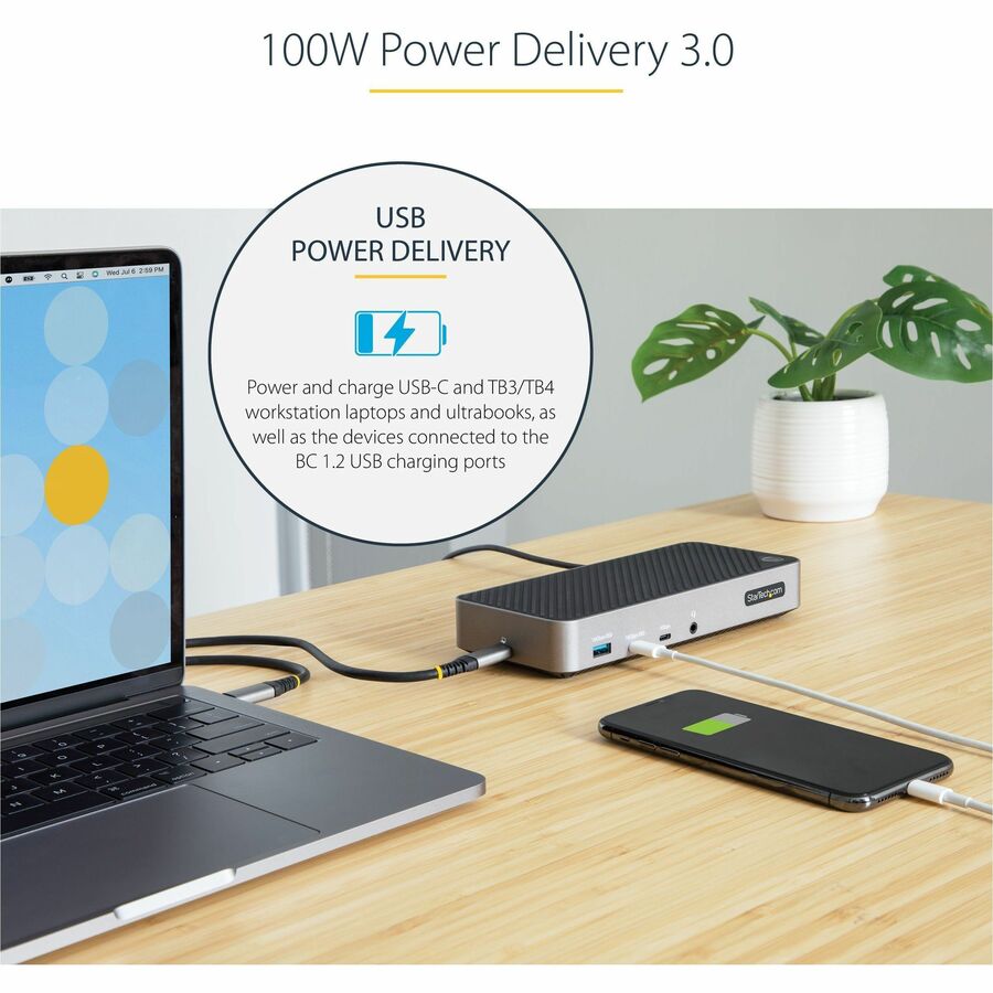StarTech.com USB-C Triple Monitor Docking Station - Triple 4K HDMI/DP USB-C Dock - 5x USB Hub - GbE - 100W PD - Universal / Multi Monitor 116N-USBC-DOCK