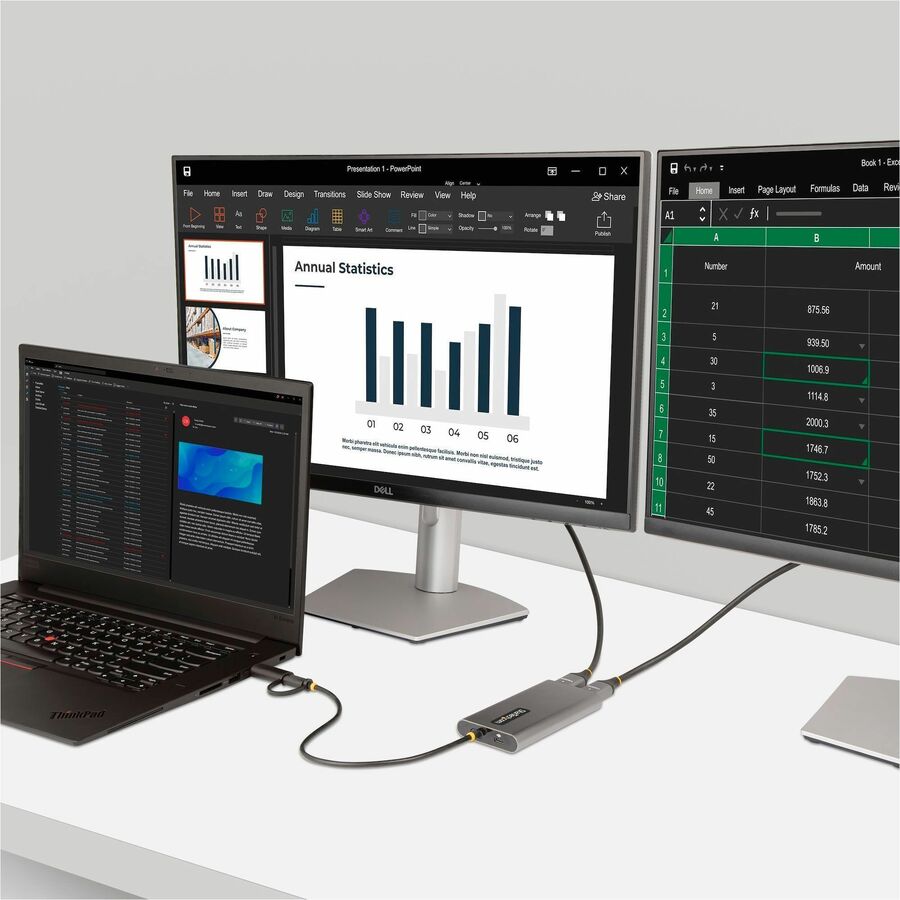 StarTech.com USB-C to Dual-HDMI Adapter, USB-C/A to 2x HDMI, 4K 60Hz, 100W PD