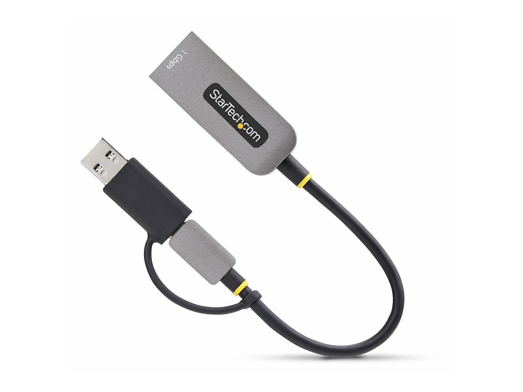 StarTech.com USB-C to Ethernet Adapter w/USB-A Adapter, Realtek RTL8153B - Network adapter - USB-C 3.2 Gen 1 - Gigabit Ethernet C21GA-USB-ETHERNET