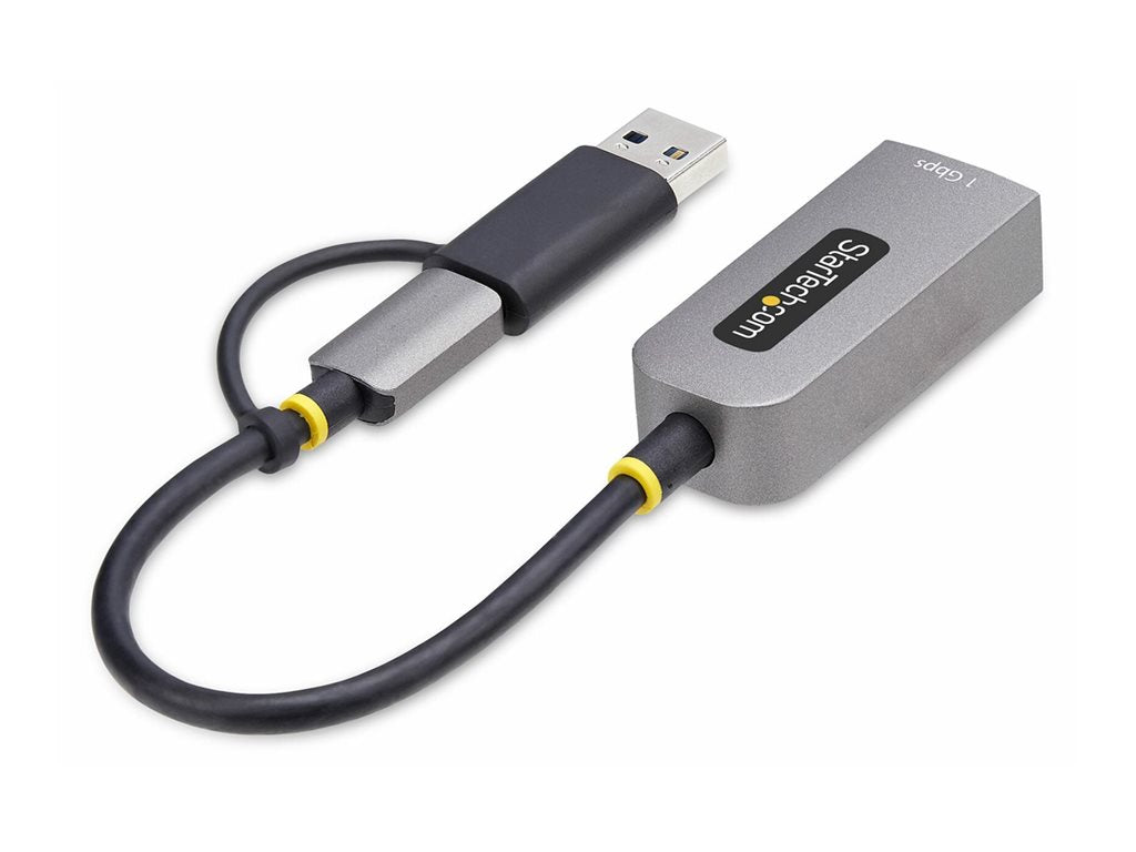 StarTech.com USB-C to Ethernet Adapter w/USB-A Adapter, Realtek RTL8153B - Network adapter - USB-C 3.2 Gen 1 - Gigabit Ethernet C21GA-USB-ETHERNET