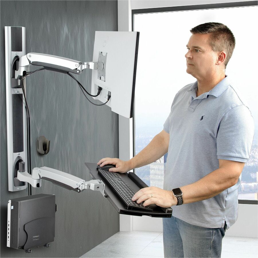 StarTech.com Wall Mount for Monitor Desktop Computer Workstation - Black - TAA Compliant -
