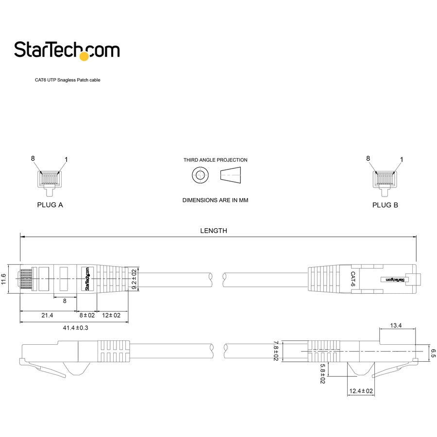 Startech.Com 100Ft Cat6 Ethernet Cable - Black Cat 6 Gigabit Ethernet Wire -650Mhz 100W Poe Rj45 Utp N6Patch100Bk