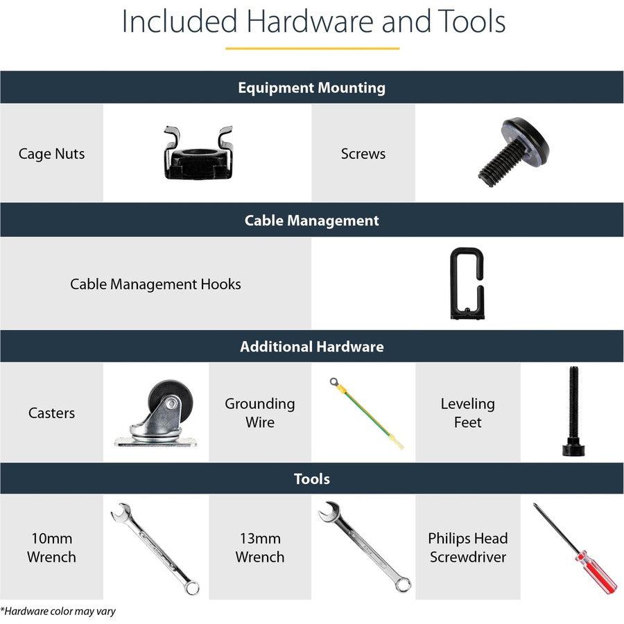Startech.Com 15U 19" Open Frame Server Rack - 4 Post Adjustable Depth 23-41" Mobile - Free
