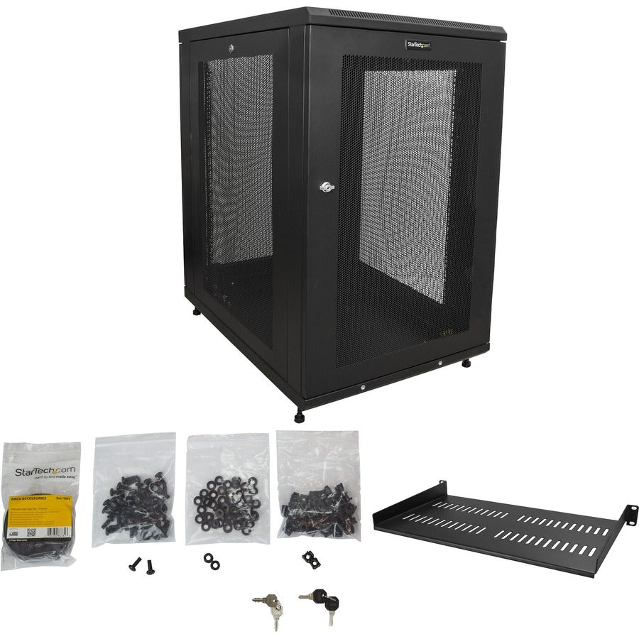 Startech.Com 19In 18U Server Rack Cabinet - 4-Post Adjustable Depth (2" To 30") Network Equipment