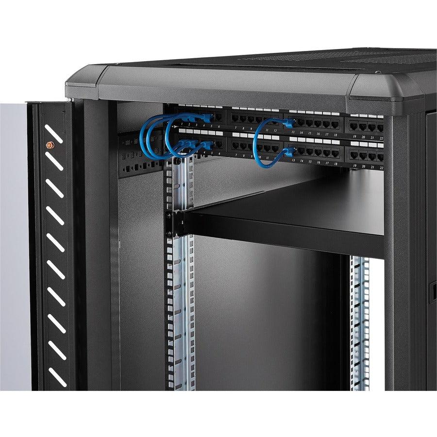 Startech.Com 1U Adjustable Mounting Depth Rack Mount Shelf - Heavy Duty Fixed Rack Shelf - 175Lbs / 80Kg