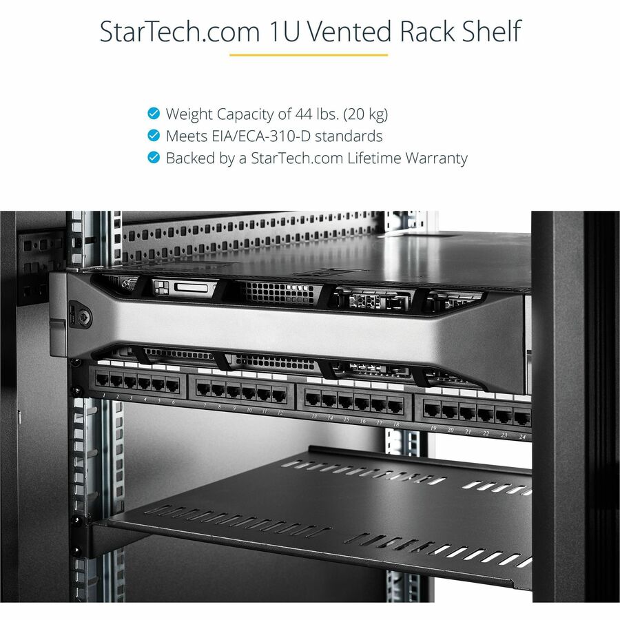 Startech.Com 1U Server Rack Shelf - Universal Vented Rack Mount Cantilever Tray For 19" Network Cabshelfv1U