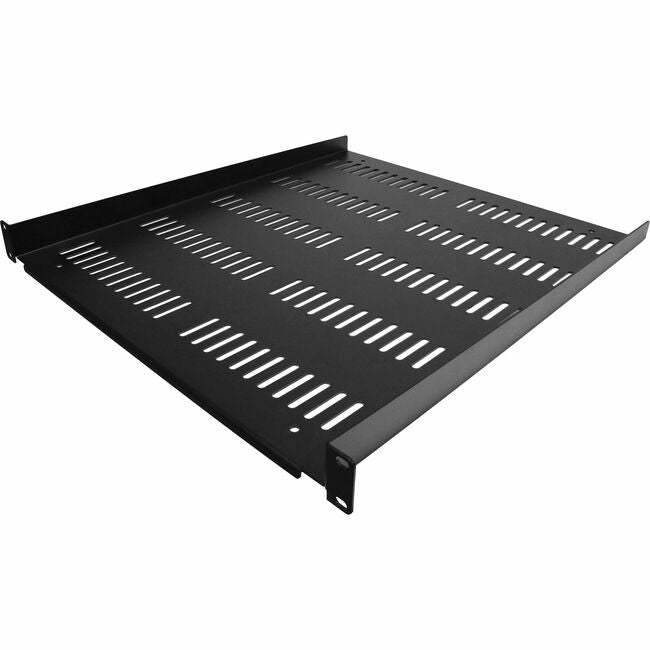 Startech.Com 1U Server Rack Shelf - Universal Vented Rack Mount Cantilever Tray For 19" Network Equipment Rack & Cabinet - Durable Design - Weight Capacity 55Lb/25Kg - 20" Deep Shelf, Black(Shelf-1U-20-Fixed-V) - Rack Shelf - Black - 1U - 19"