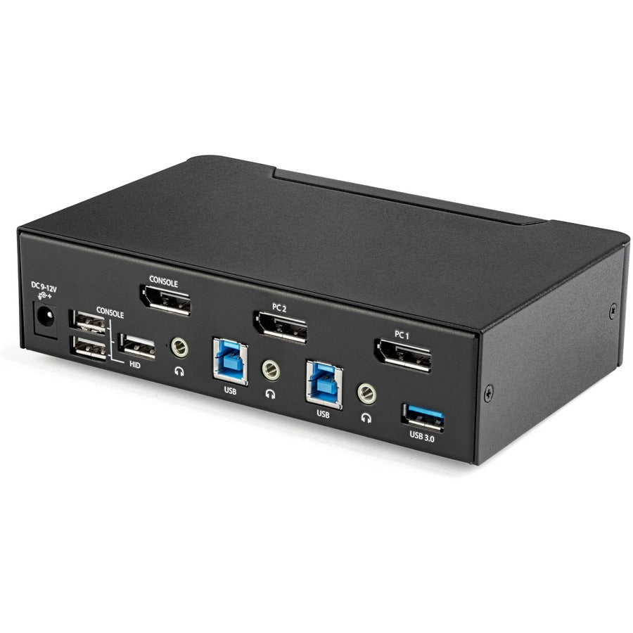 Startech.Com 2 Port Displayport Kvm Switch - 4K 60Hz - Single Display - Dual Port Uhd Dp 1.2 Usb Kvm Switch With Integrated Usb 3.0 Hub & Audio - Dell Hp Apple Lenovo - Taa Compliant