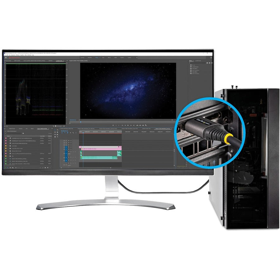 Startech.Com 20In (0.5M) Premium Certified Hdmi 2.0 Cable - High-Speed Ultra Hd 4K 60Hz Hdmi Cable With Ethernet - Hdr10, Arc - Uhd Hdmi Video Cord - For Uhd Monitors, Tvs, Displays - M/M