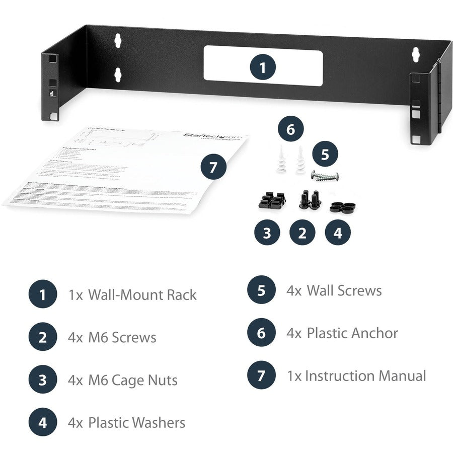 Startech.Com 2U 19In Hinged Wall Mount Bracket For Patch Panels