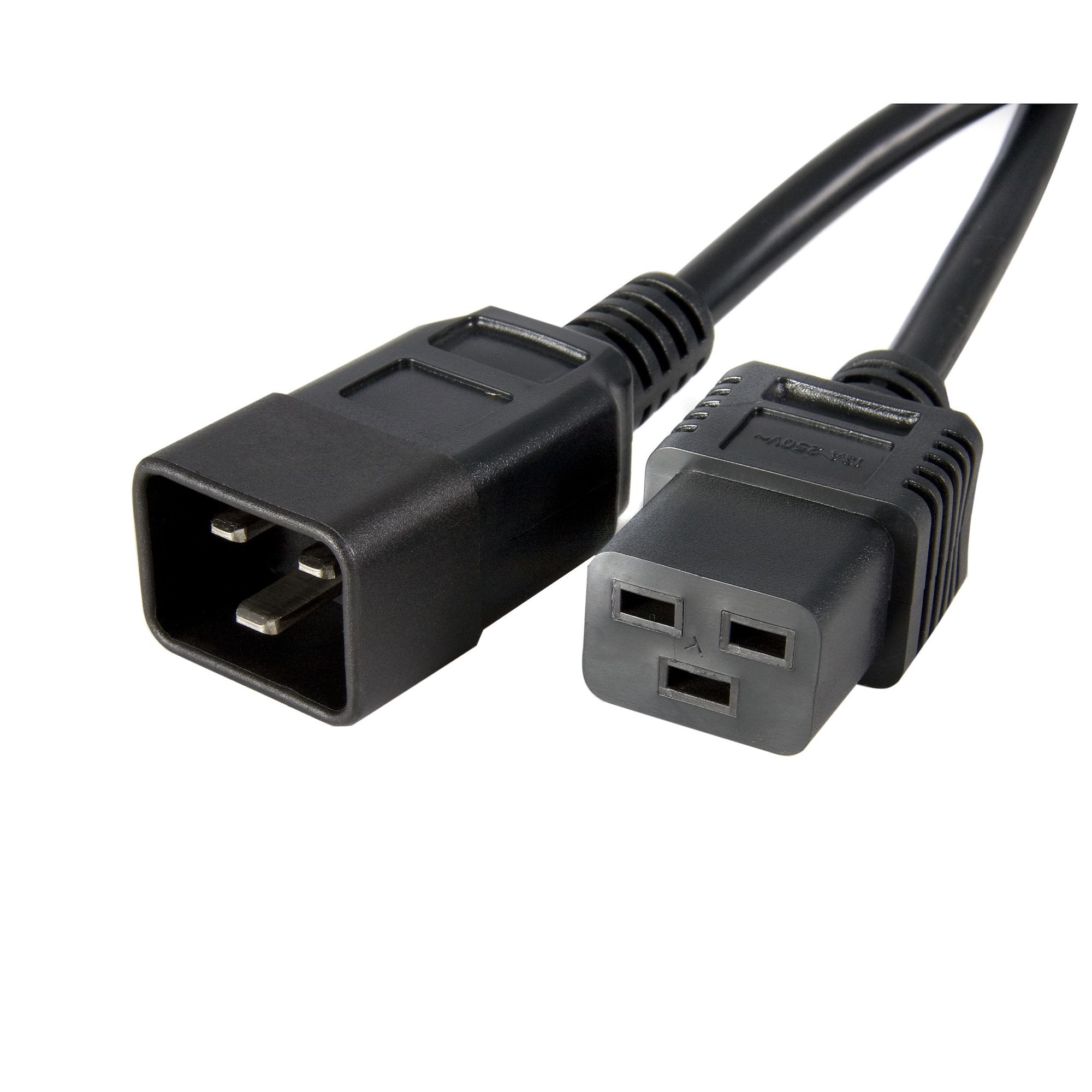 Startech.Com 3Ft (1M) Power Extension Cord, Iec 320 C19 To Iec 320 C20, 13A 250V, 16Awg, Black Computer Power Extension Cord, Ac Outlet Extension Cable For Power Supplies/ Pdus / Network Equipment, Ul Listed