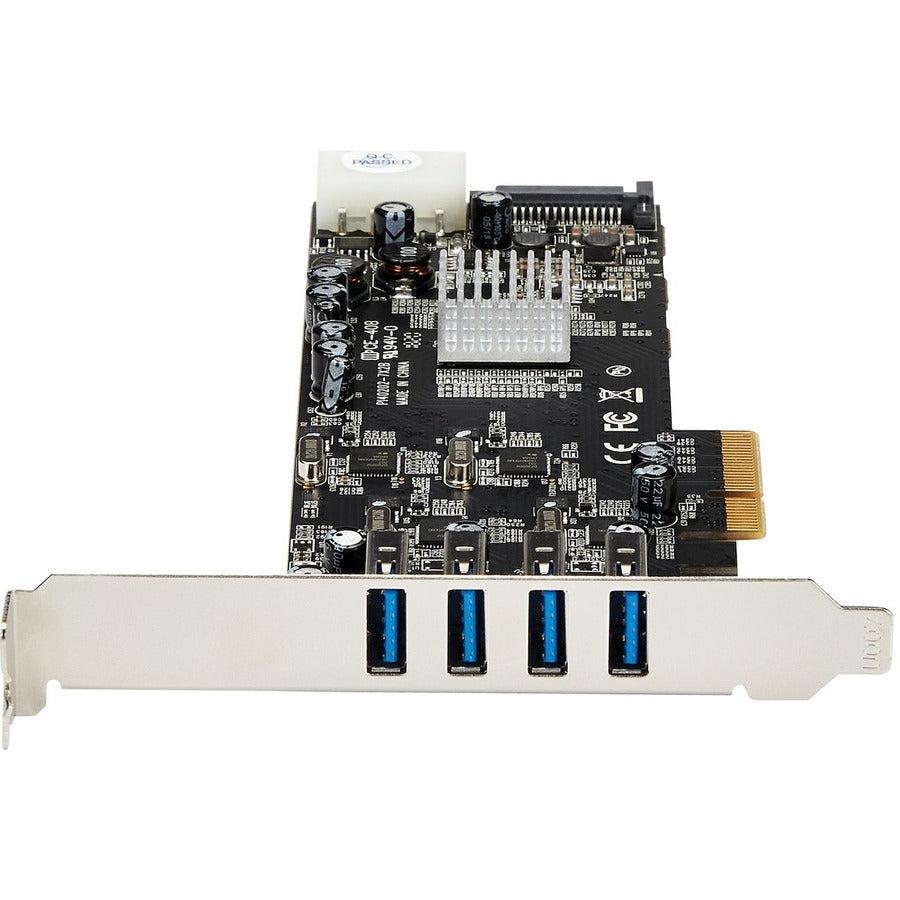Startech.Com 4 Port Pci Express (Pcie) Superspeed Usb 3.0 Card Adapter W/ 4 Dedicated 5Gbps Channels - Uasp - Sata / Lp4 Power