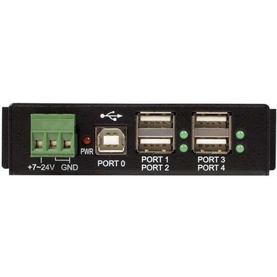 Startech.Com 4-Port Usb 2.0 Hub - Metal Industrial Usb-A Hub - Din Rail, Wall Or Desk Mountable Usb Data Hub - Taa Compliant Usb Expander Hub
