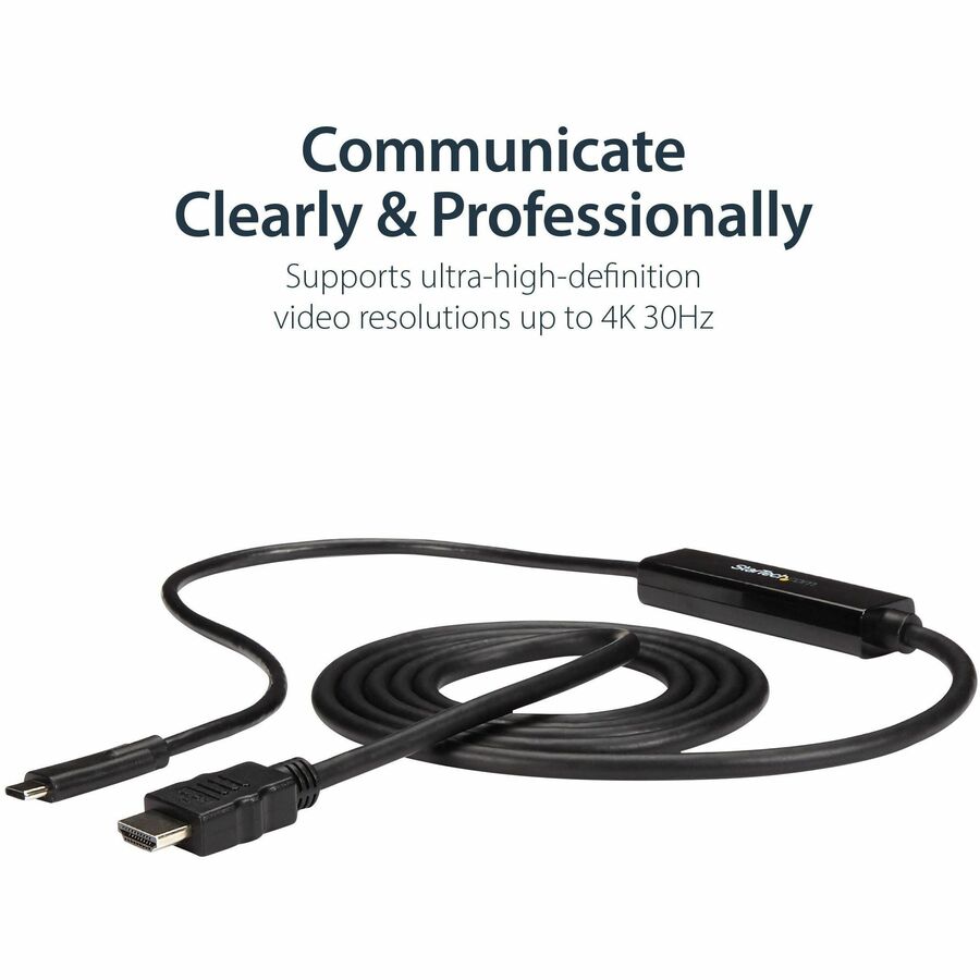 Startech.Com 6Ft Usb-C To Hdmi Cable - Usb Type-C To Hdmi Adapter Cable - 4K 30Hz - Black - Limited Stock, See Similar Item Cdp2Hd2Mbnl