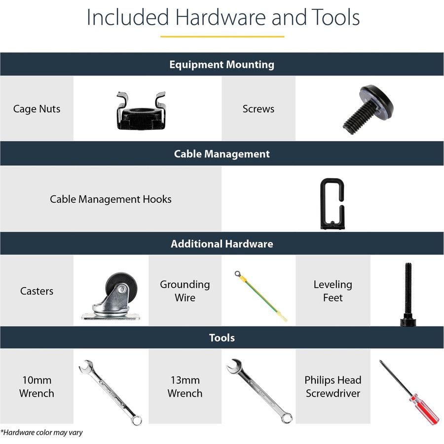 Startech.Com 8U 19" Open Frame Server Rack - Compact 4 Post Adjustable Depth (23-41") Mobile - Free Standing Network/Computer Equipment Data Rack - Dell Poweredge Hp Proliant Thinkserver (4Postrack8U)