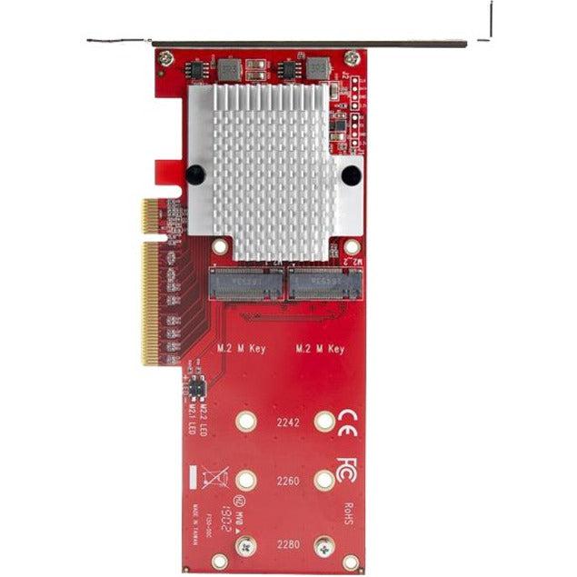 Startech.Com Dual M.2 Pcie Ssd Adapter Card - X8 / X16 Dual Nvme Or Ahci M.2 Ssd To Pci Express