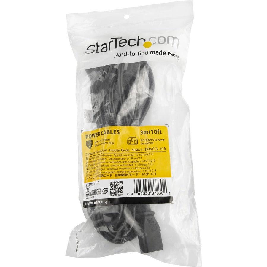 Startech.Com Hospital-Grade Power Cord - Nema 5-15P To C13 - 3 Ft.