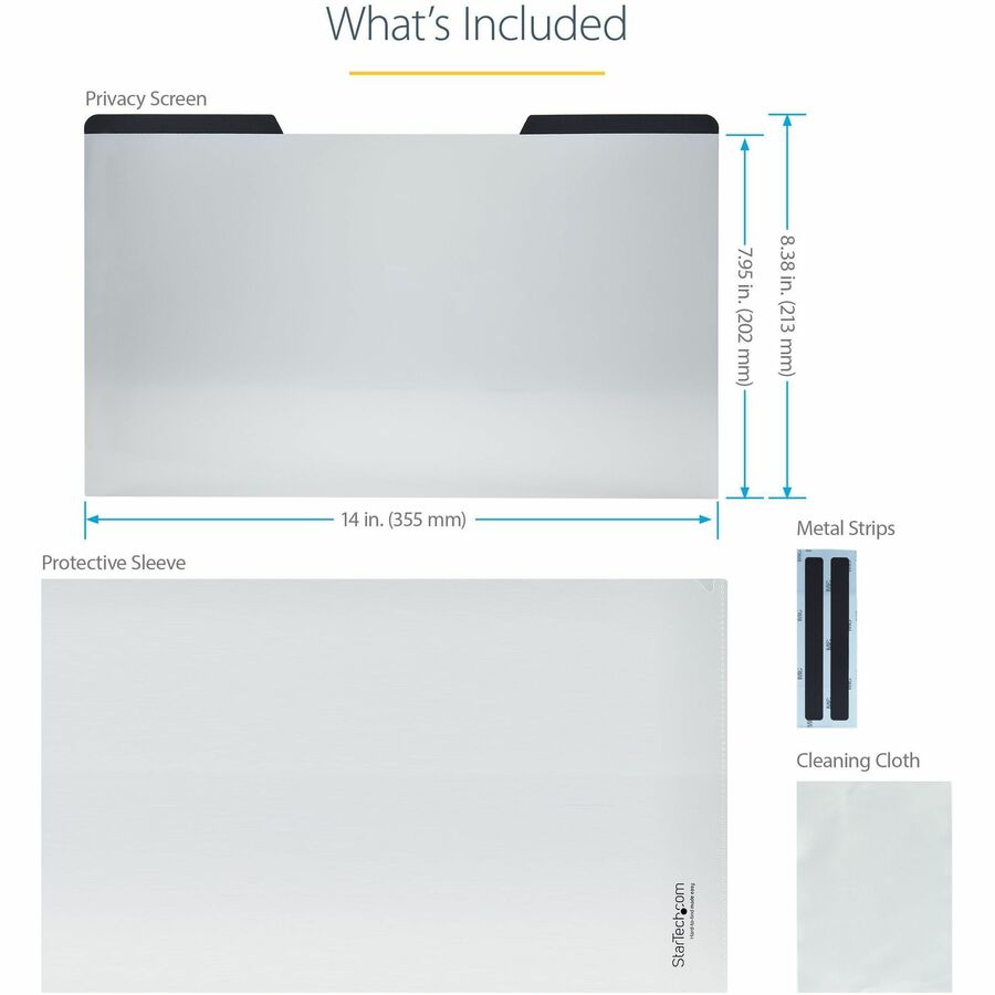 Startech.Com Laptop Privacy Screen For 15.6" Notebook - Magnetic Removable Laptop Display Security