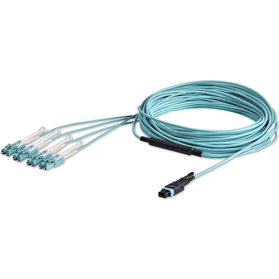 Startech.Com Mpo/Mtp To Lc Breakout Cable - Plenum-Rated - Om3, 40Gb - Push/Pull-Tab - 10 M (30 Ft.)
