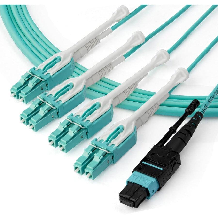 Startech.Com Mpo/Mtp To Lc Breakout Cable - Plenum-Rated - Om3, 40Gb - Push/Pull-Tab - 3 M (10 Ft.)
