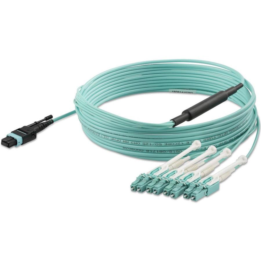 Startech.Com Mpo/Mtp To Lc Breakout Cable - Plenum-Rated - Om3, 40Gb - Push/Pull-Tab - 5 M (15 Ft.)
