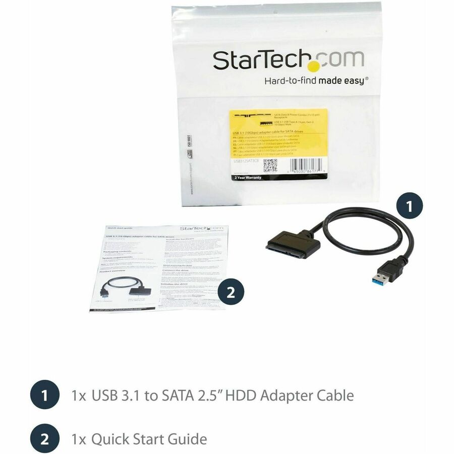 Startech.Com Usb 3.1 (10Gbps) Adapter Cable For 2.5" Sata Drives