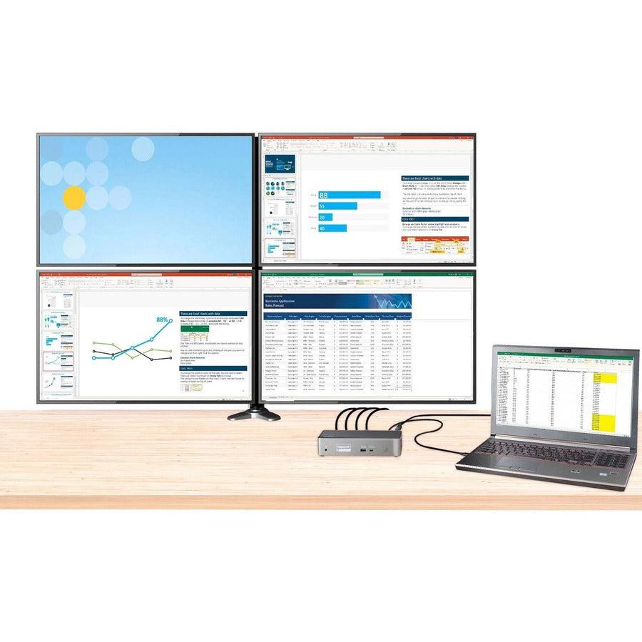 Startech.Com Usb C Dock - 4K 60Hz Quad Monitor Displayport & Hdmi - Universal Usb-C Docking