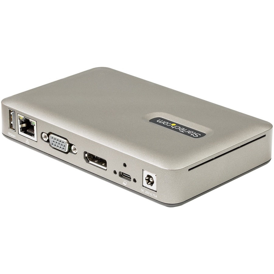 Startech.Com Usb C Dock - Usb-C To Displayport 4K 30Hz Or Vga - 65W Power Delivery Pass-Through Charging - 4-Port Usb 3.1 Gen 1 Hub - Universal Usb-C Laptop Docking Station With Ethernet