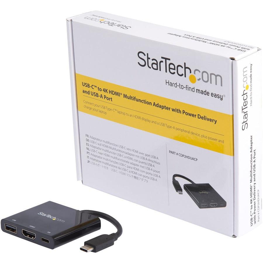 Startech.Com Usb-C Multiport Adapter With Hdmi - Usb 3.0 Port - 60W Pd - Black