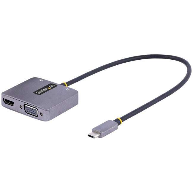 Startech.Com Usb C Video Adapter, Usb C To Hdmi Vga Multiport Adapter W/ 3.5Mm Audio Output, 4K 60Hz, Hdr, 100W Pd 3.0, Usb C Monitor Adapter For Laptop, Thunderbolt 3/4 Compatible - Usb C Display Travel Adapter (122-Usbc-Hdmi-4K-Vga) - Docking Station -