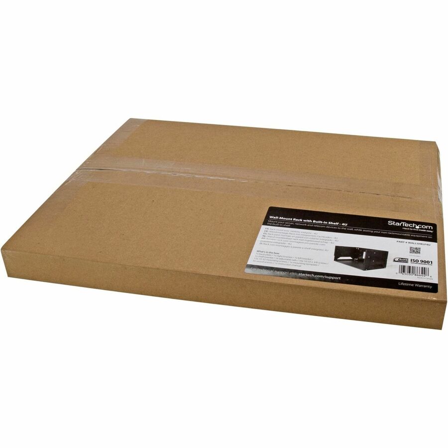 Startech.Com Wall-Mount Server Rack With Built-In Shelf - Solid Steel - 4U