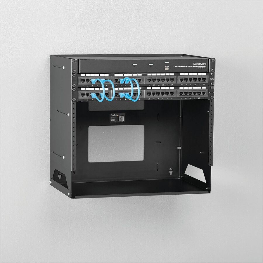 Startech.Com Wall-Mount Server Rack With Built-In Shelf - Solid Steel - 8U