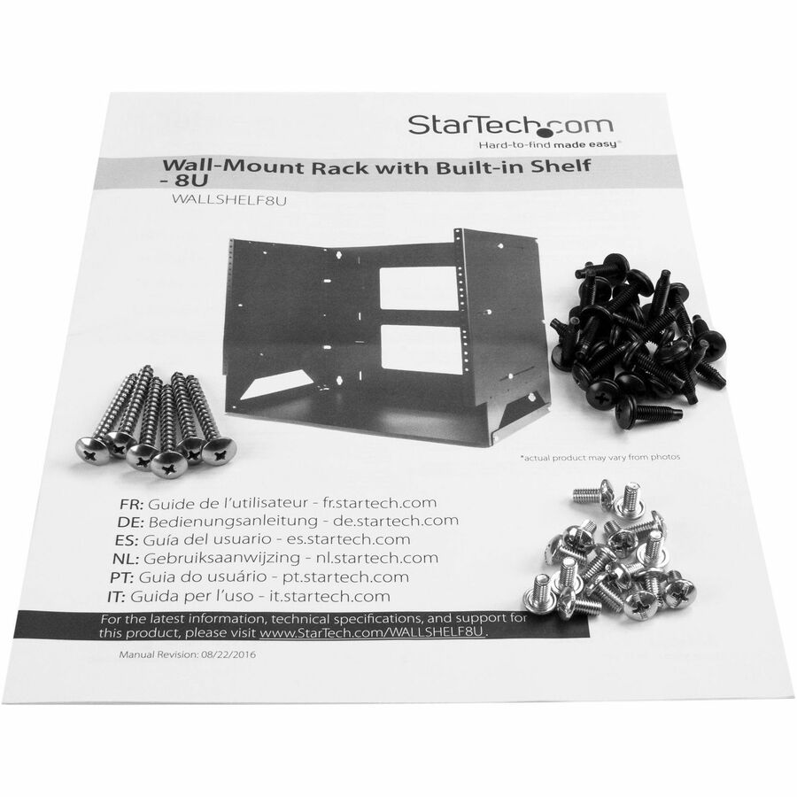 Startech.Com Wall-Mount Server Rack With Built-In Shelf - Solid Steel - 8U