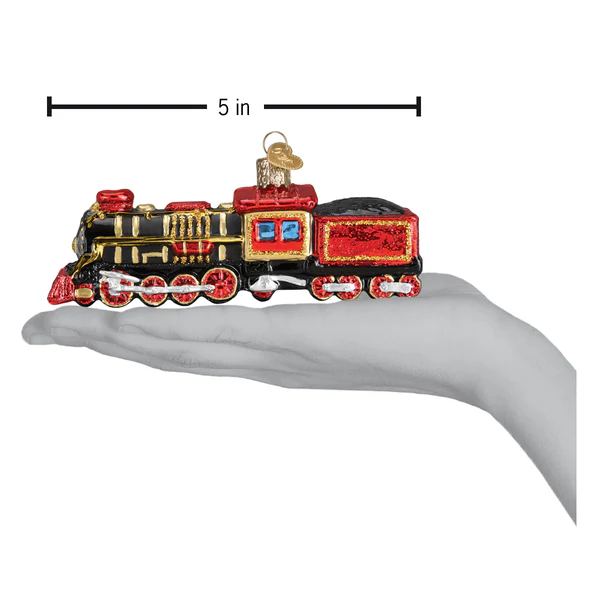 Steam Locomotive Glass Ornament